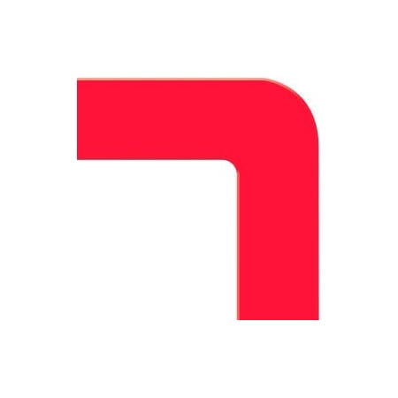 Accuform Accuform Tough-Mark Floor Marking Shape, 6inx6in Rounded Corner, Red PTP206RD